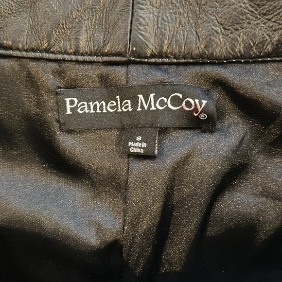 Pamela McCoy Black Genuine Leather Studded Pants 8 - Picture 9 of 12